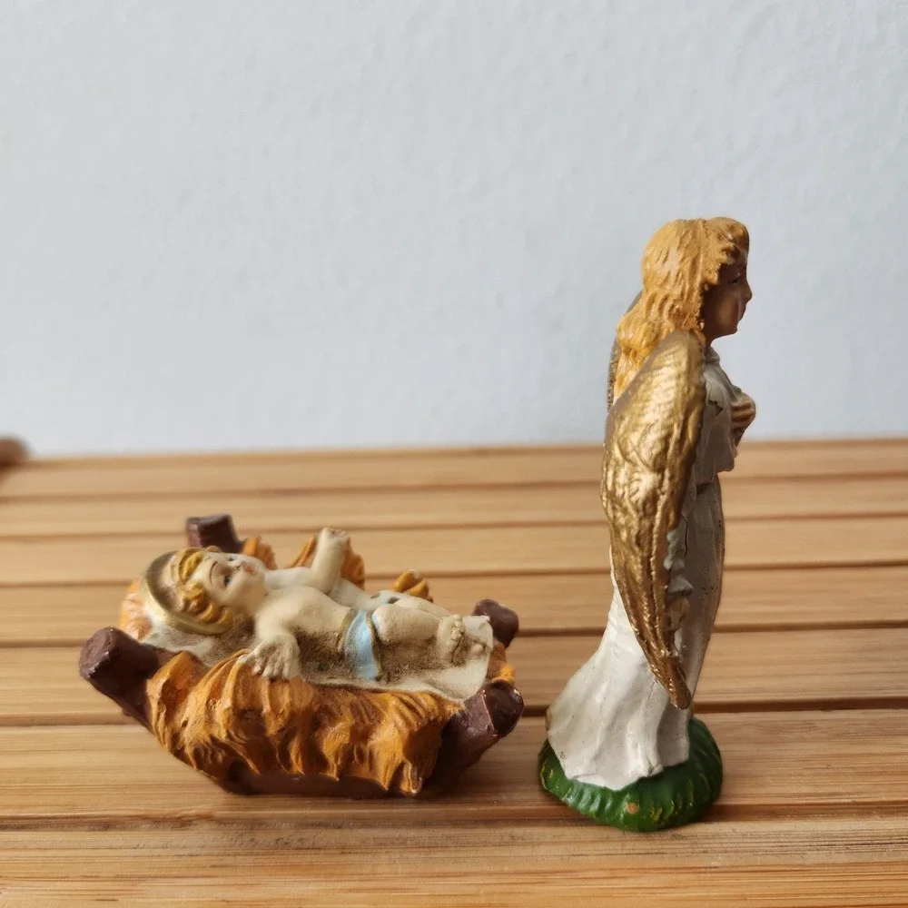 Vintage Nativity Set Made in Italy Wooden‎ Barn Christmas Home Decor Religious